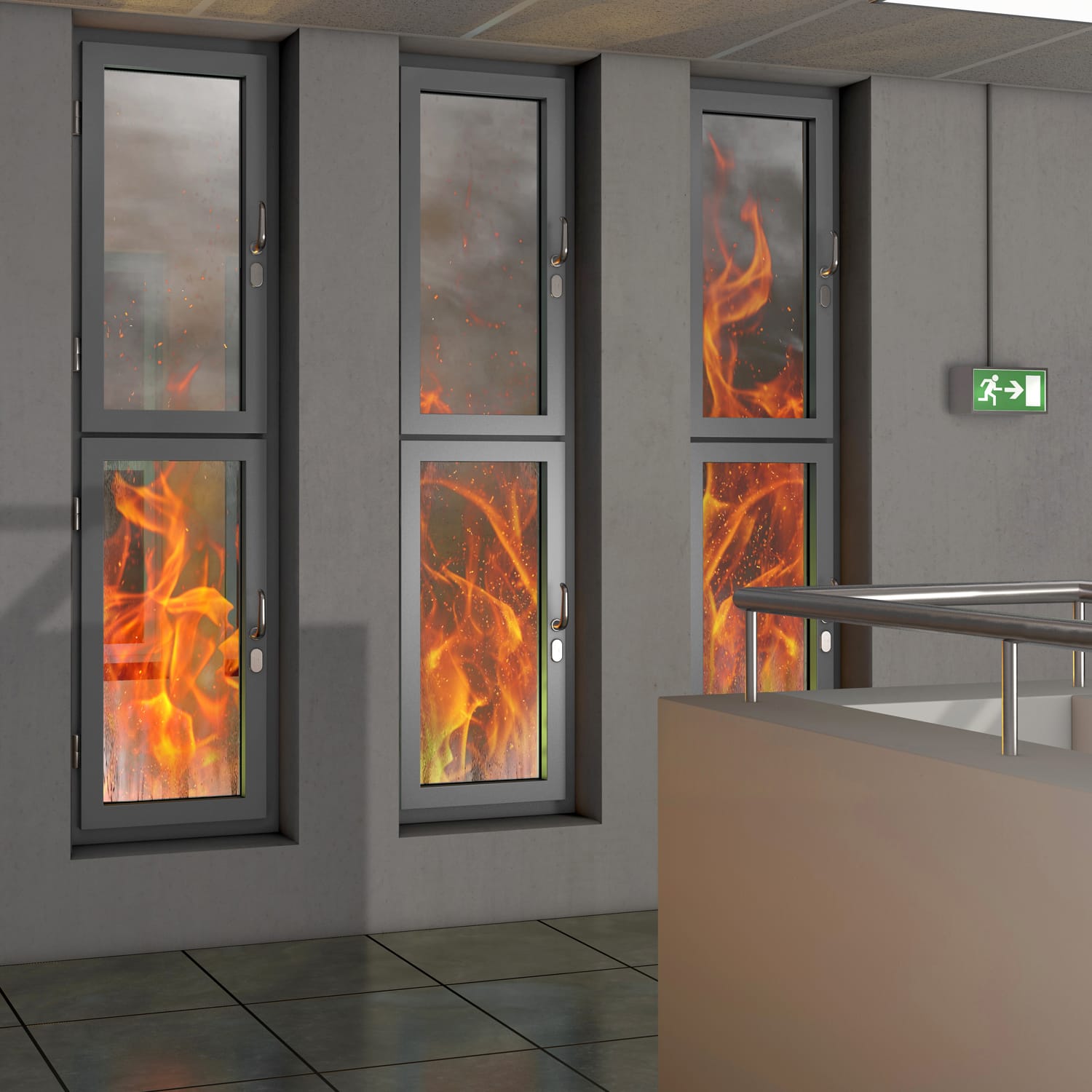 Brandschutz EI30 Fenster LK Holz-Metall